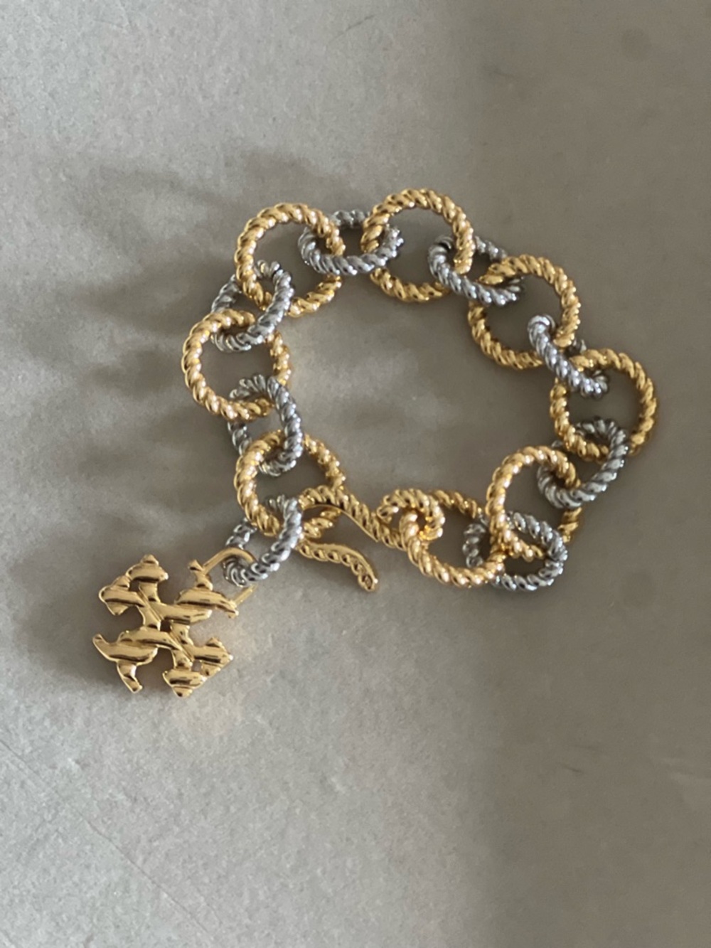 Tory Burch Gold & Silver Rope Link Bracelet
